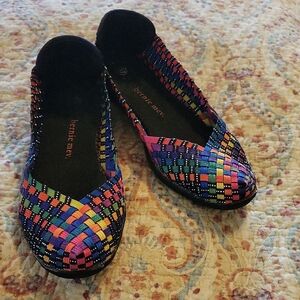 Bernie Mev. flats with Artisanal Colorful Weave